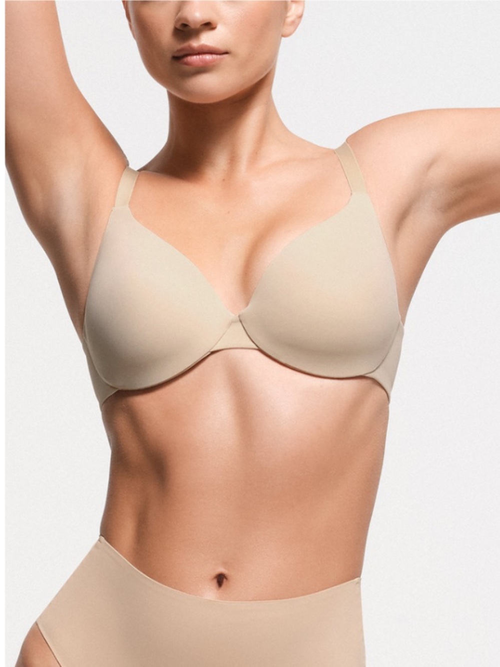 NWT SKIMS Smoothing Intimates Full Coverage Bra Lightly Lined Sand Women  36D